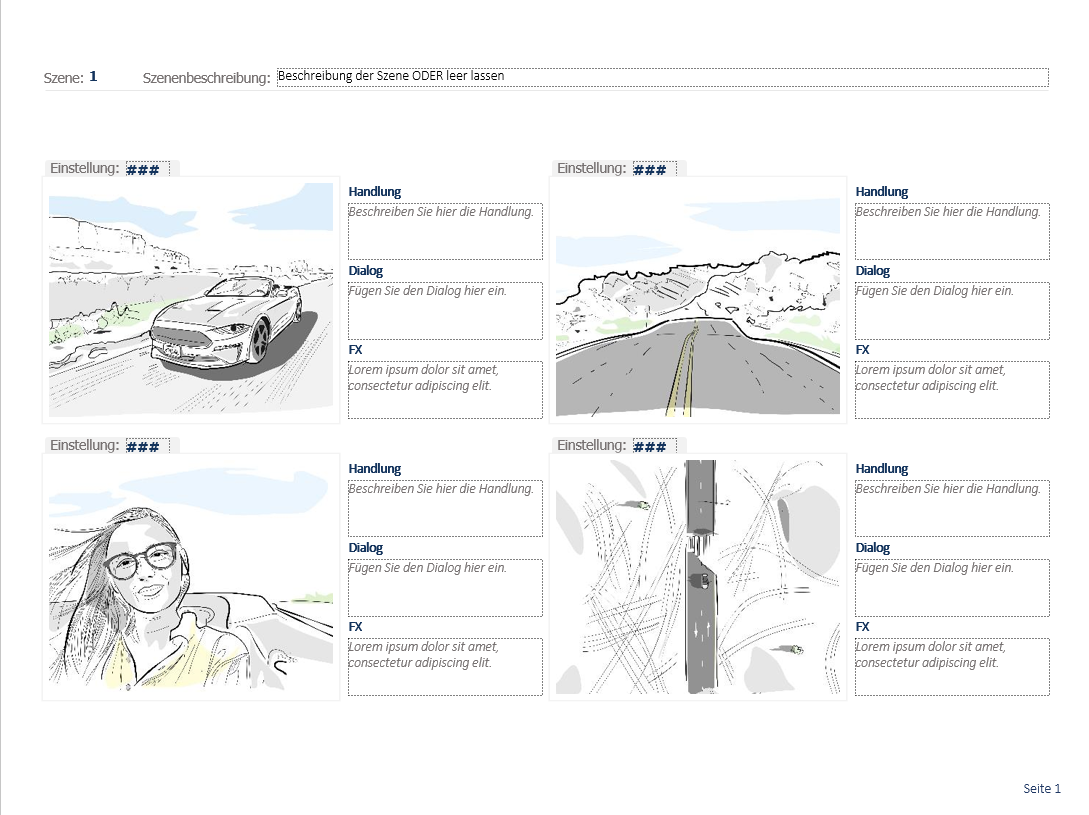 Storyboard Templat fuer Erklaervideos - Pic1