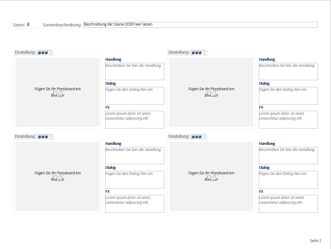 Storyboard Templat fuer Erklaervideos - Pic2
